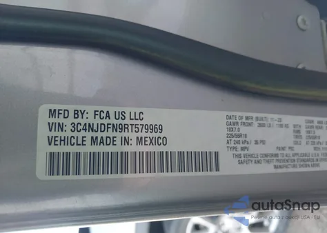 2024 Jeep Compass Latitude Lux Fwd from USA, damaged, VIN 3C4NJDFN9RT579969